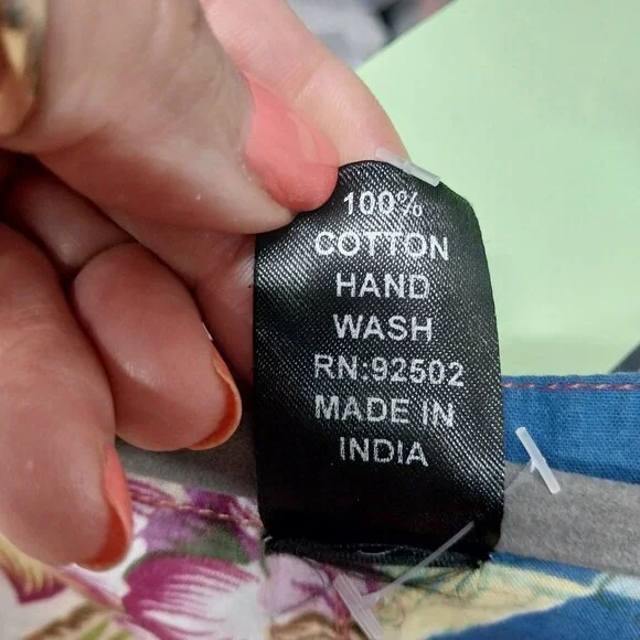 3594 Size Medium Sacred Threads Baby Doll Top in Pink and Green Print. - Picture 8 of 8